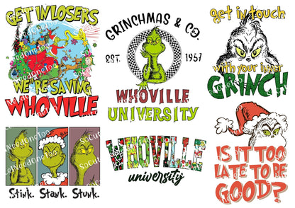 Grinch Collection Waterslide Decals - 46 Full Sheets - SoCuteINeedOneToo