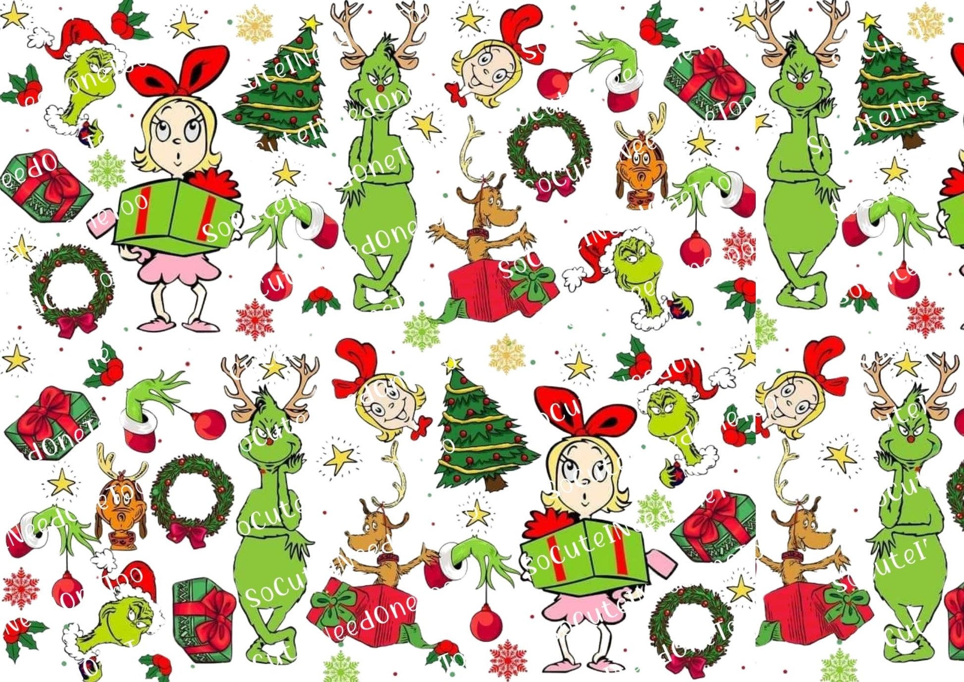 Grinch Collection Waterslide Decals - 46 Full Sheets - SoCuteINeedOneToo