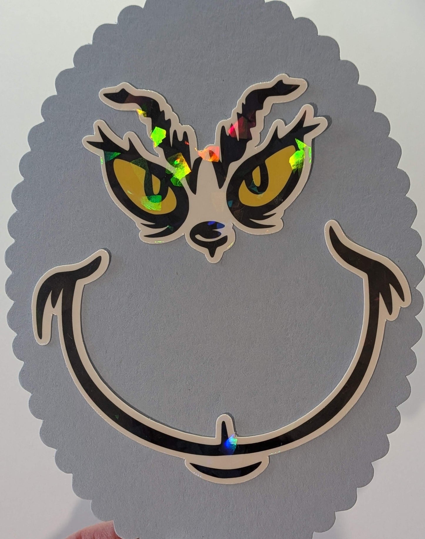Grinch Holographic Face Sticker Set – Crazy Eyes & Signature Mouth SoCuteINeedOneToo