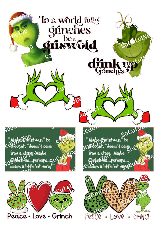 Calcomanías para toboganes acuáticos de Grinch J