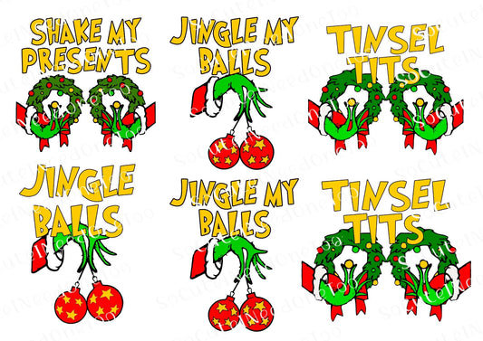 Grinch Tinsel Tits Waterslide Decals - SoCuteINeedOneToo