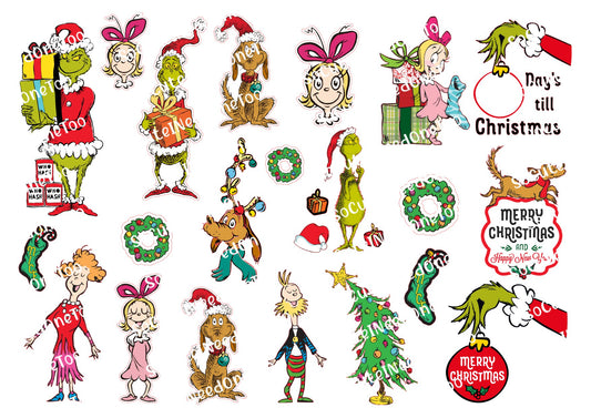 Grinch Vintage Waterslide Decals - SoCuteINeedOneToo