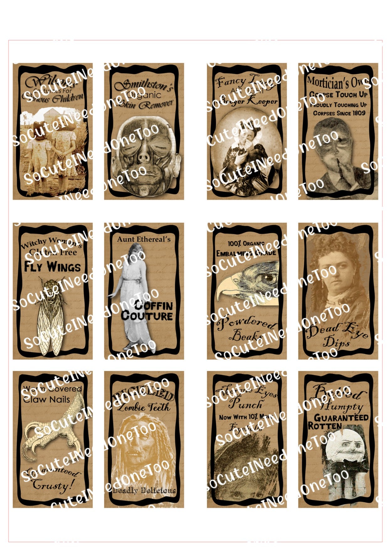 Halloween Waterslide Decals - Claw Nails or Labels