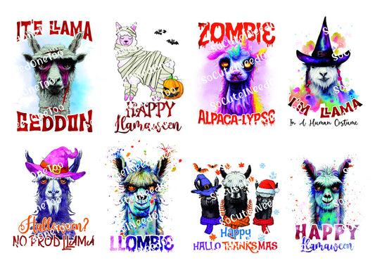 Llamas de Halloween en papel transparente/blanco para tobogán acuático, listas para usar 