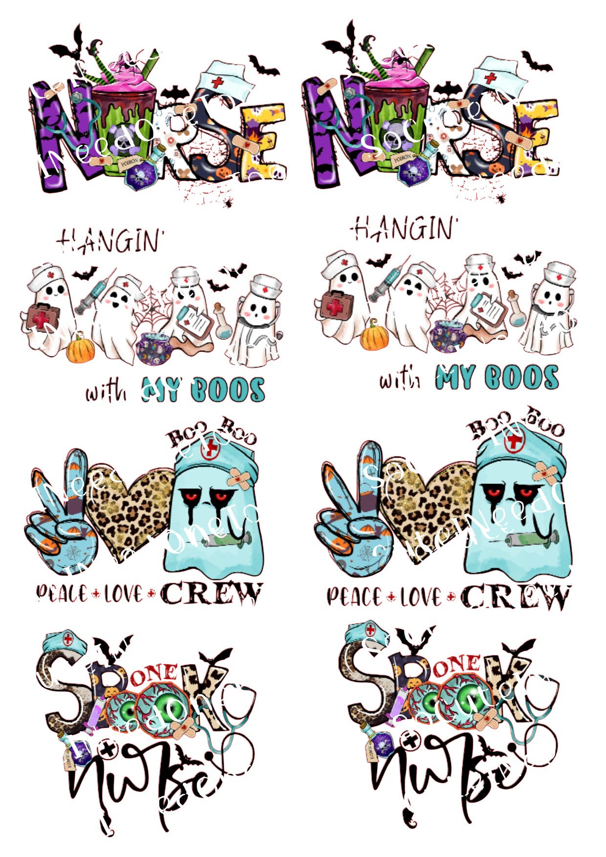 Halloween Nurse Waterslide Decals