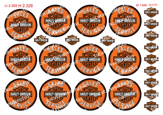 Harley Davidson Waterslide Decals – Iconic Motorcycle Logo Designs for Tumblers