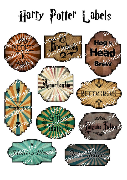 Calcomanías de pociones de Harry Potter para toboganes de agua