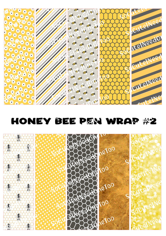 Honey Bee Pen Wraps #2 - Sweeten Up Your Writing Experience - SoCuteINeedOneToo