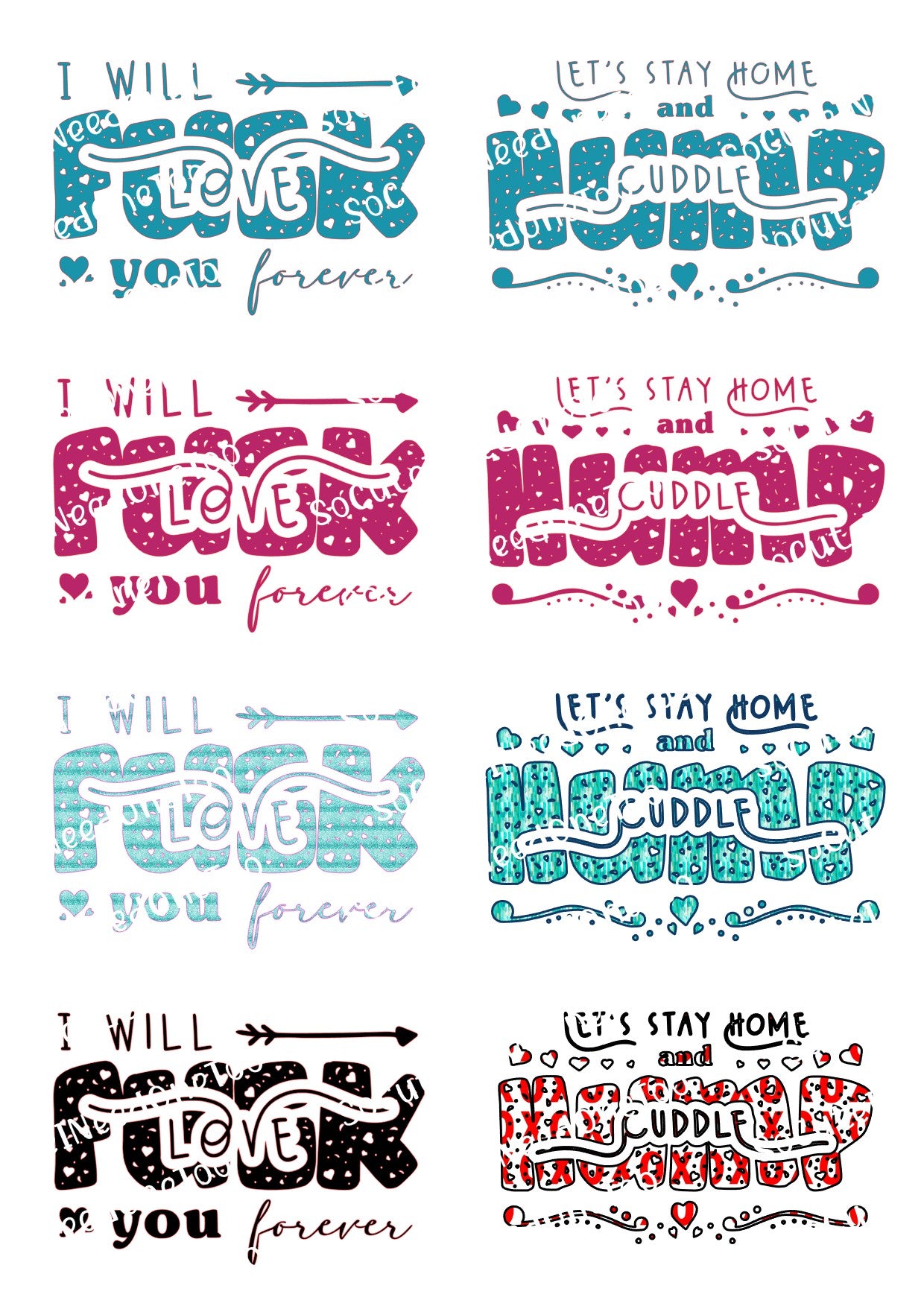 I Will Love You Waterslide Decals – Funny Adult Humor Sayings for Tumblers