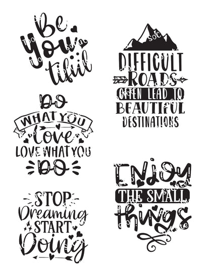 Inspirational Waterslide Decals Set #1 – Motivational Quotes for Tumblers
