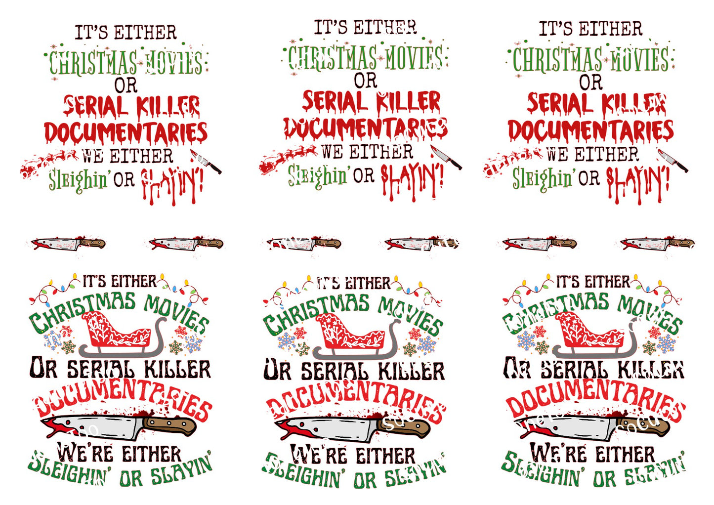 It's Either Serial Killers #3 Waterslide Decals – Funny Adult Humor Designs for Tumblers