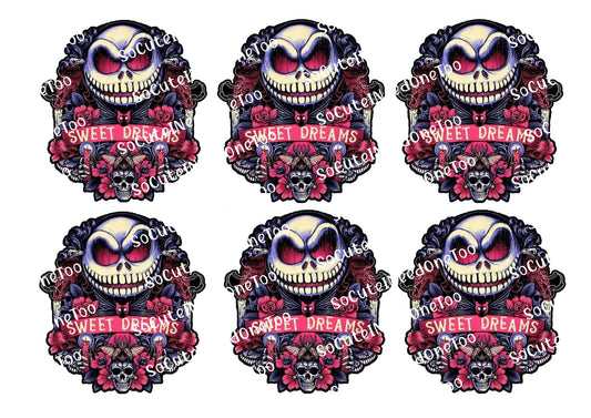 Jack Skellington Sweet Dreams Waterslide Decals - Nightmare Before Christmas