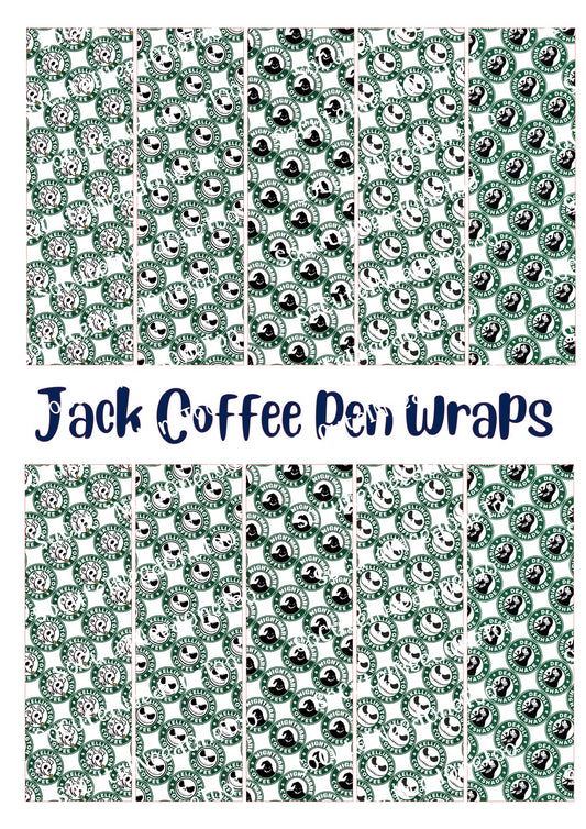 Jack Skellington Coffee Pen Wraps - Nightmare Before Christmas Waterslide Decals