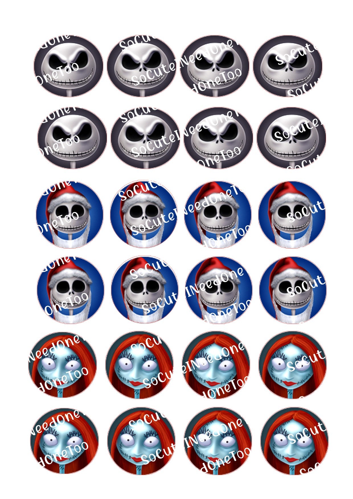Nightmare before Christmas Stickers - Jack Circles