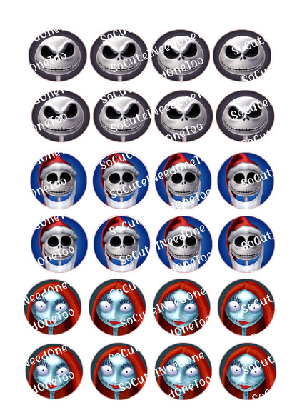 Nightmare before Christmas Stickers - Jack Circles