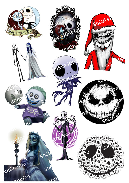 Jack & Sally #8 Waterslide Decals