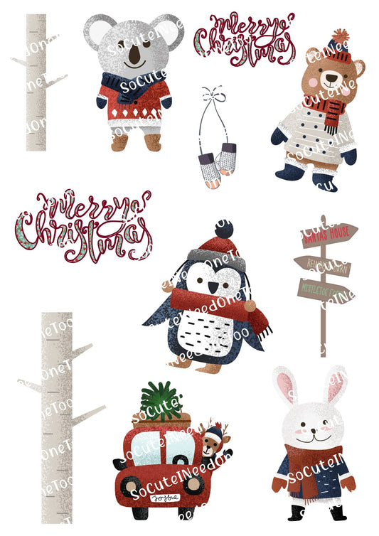 Koala Christmas Waterslide Decals - SoCuteINeedOneToo