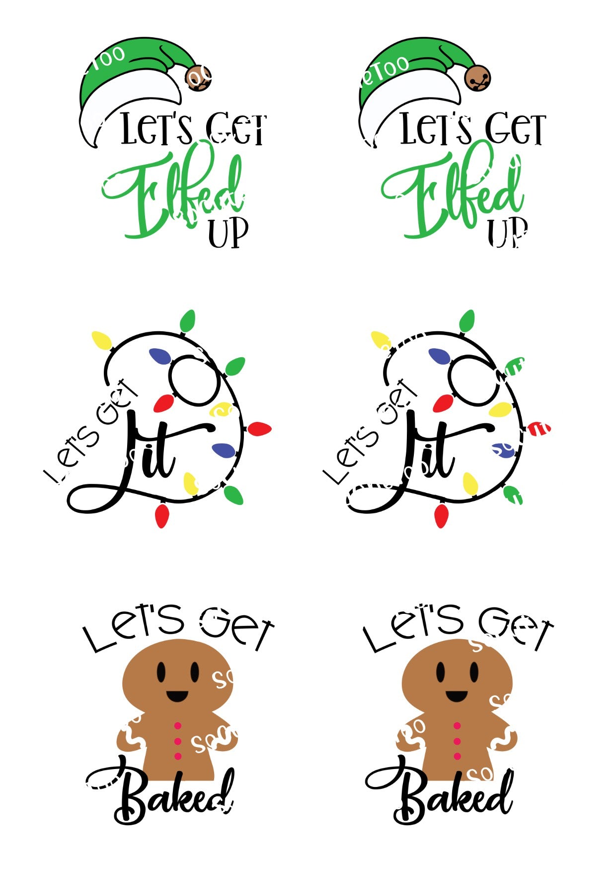Let's Get Lit Waterslide Decals – Funny Christmas Holiday Designs for Tumblers