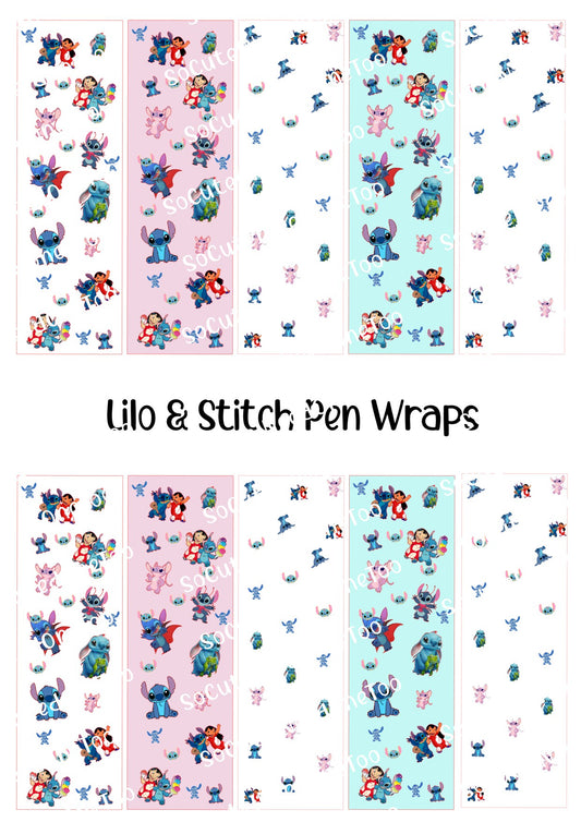 Lilo & Stitch Pen Wraps - Premium Waterslide Decals for Pens