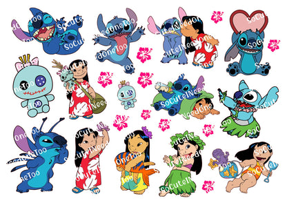 Lilo & Stitch Waterslide Decals - 15 Full Sheets for Fun Crafts and DIYs - SoCuteINeedOneToo