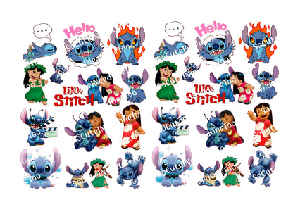 Lilo & Stitch Waterslide Decals - 15 Full Sheets for Fun Crafts and DIYs - SoCuteINeedOneToo
