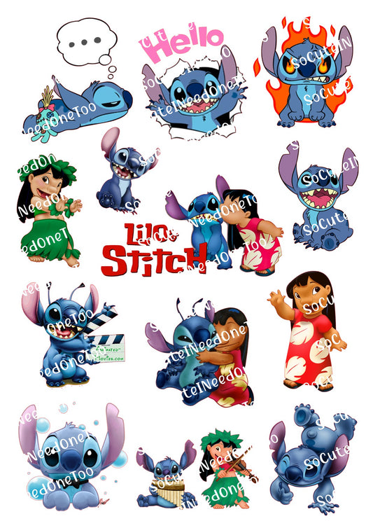 Lilo & Stitch Waterslide Decals - 15 Full Sheets for Fun Crafts and DIYs - SoCuteINeedOneToo