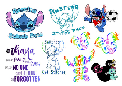 Lilo & Stitch Waterslide Decals - 15 Full Sheets for Fun Crafts and DIYs - SoCuteINeedOneToo