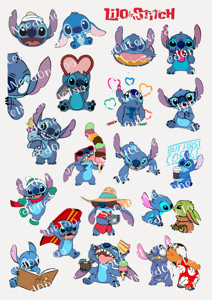 Lilo & Stitch Waterslide Decals - 15 Full Sheets for Fun Crafts and DIYs - SoCuteINeedOneToo
