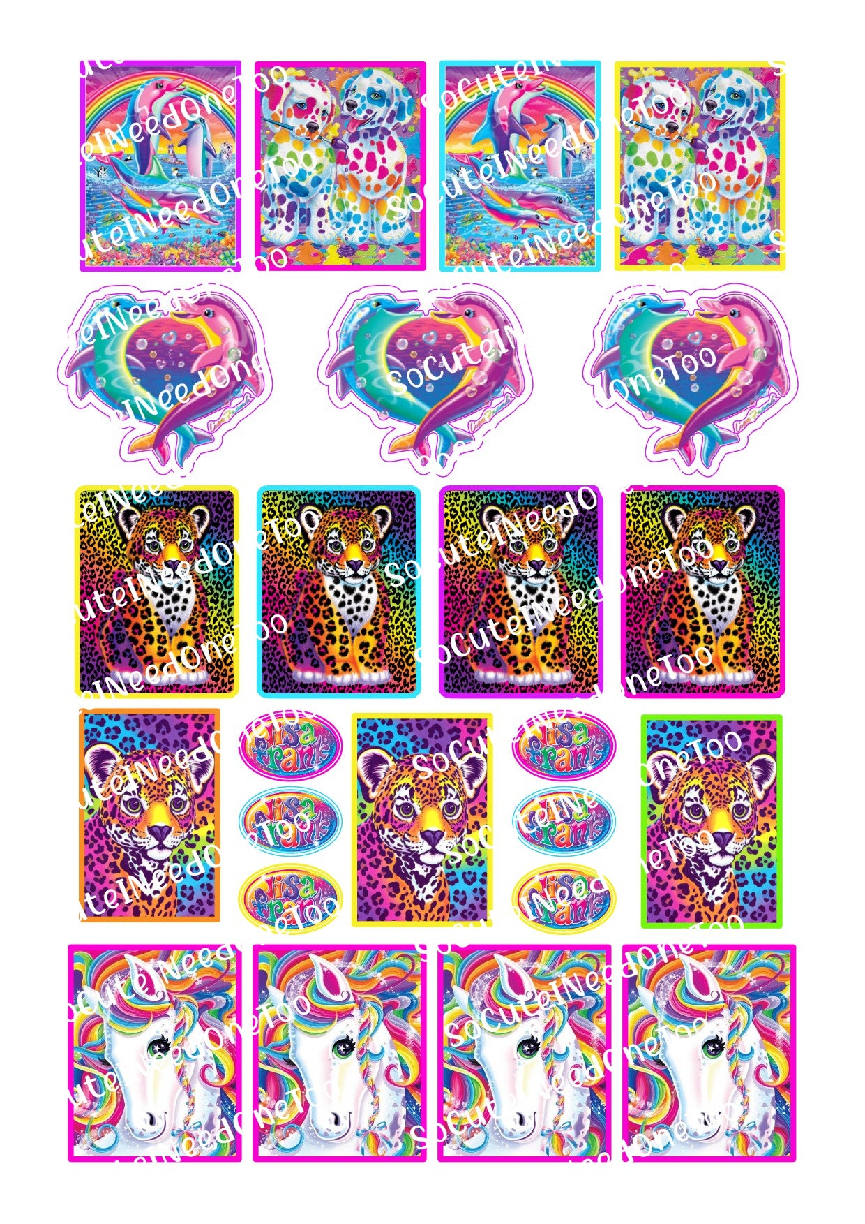 Calcomanías para toboganes de agua de Lisa Frank 