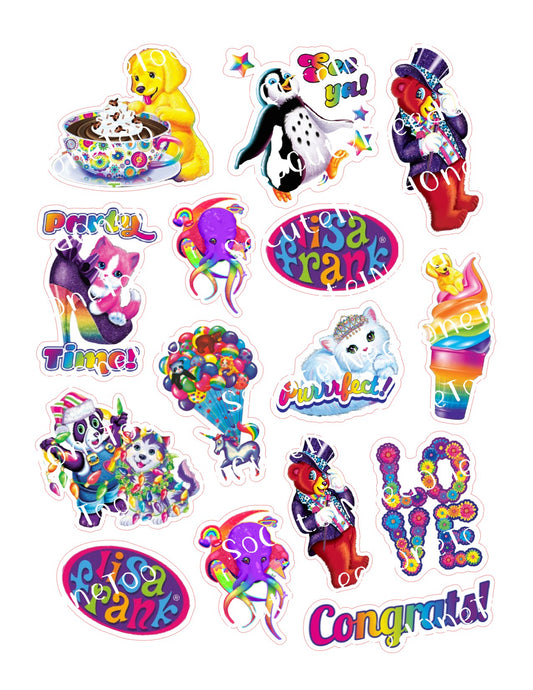 Calcomanías para toboganes de agua de Lisa Frank 