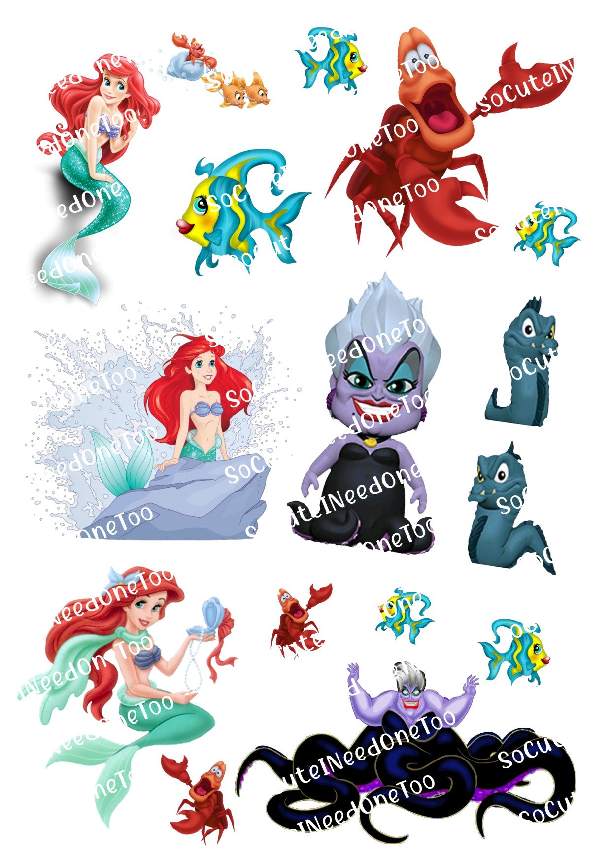 Calcomanías para toboganes acuáticos de La Sirenita n.º 3 