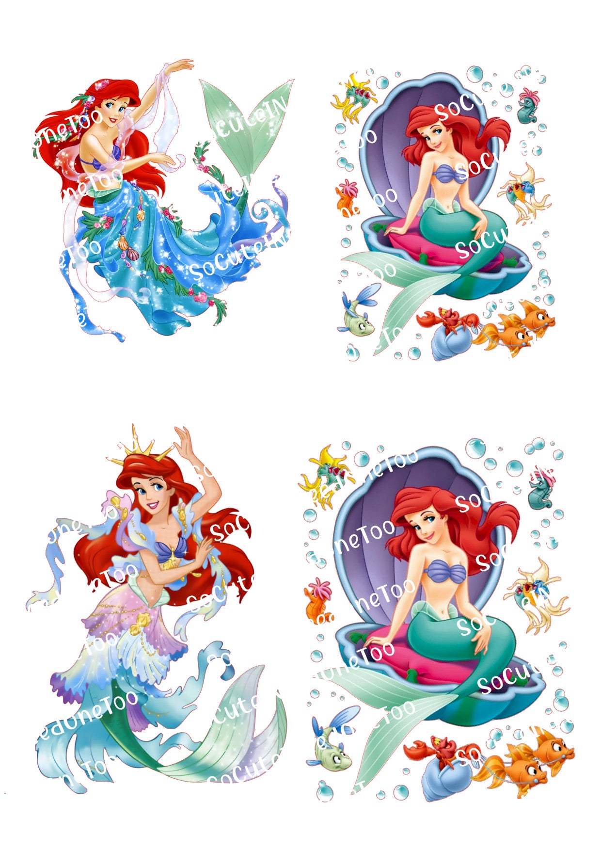 Calcomanías para toboganes acuáticos de La Sirenita n.º 3 