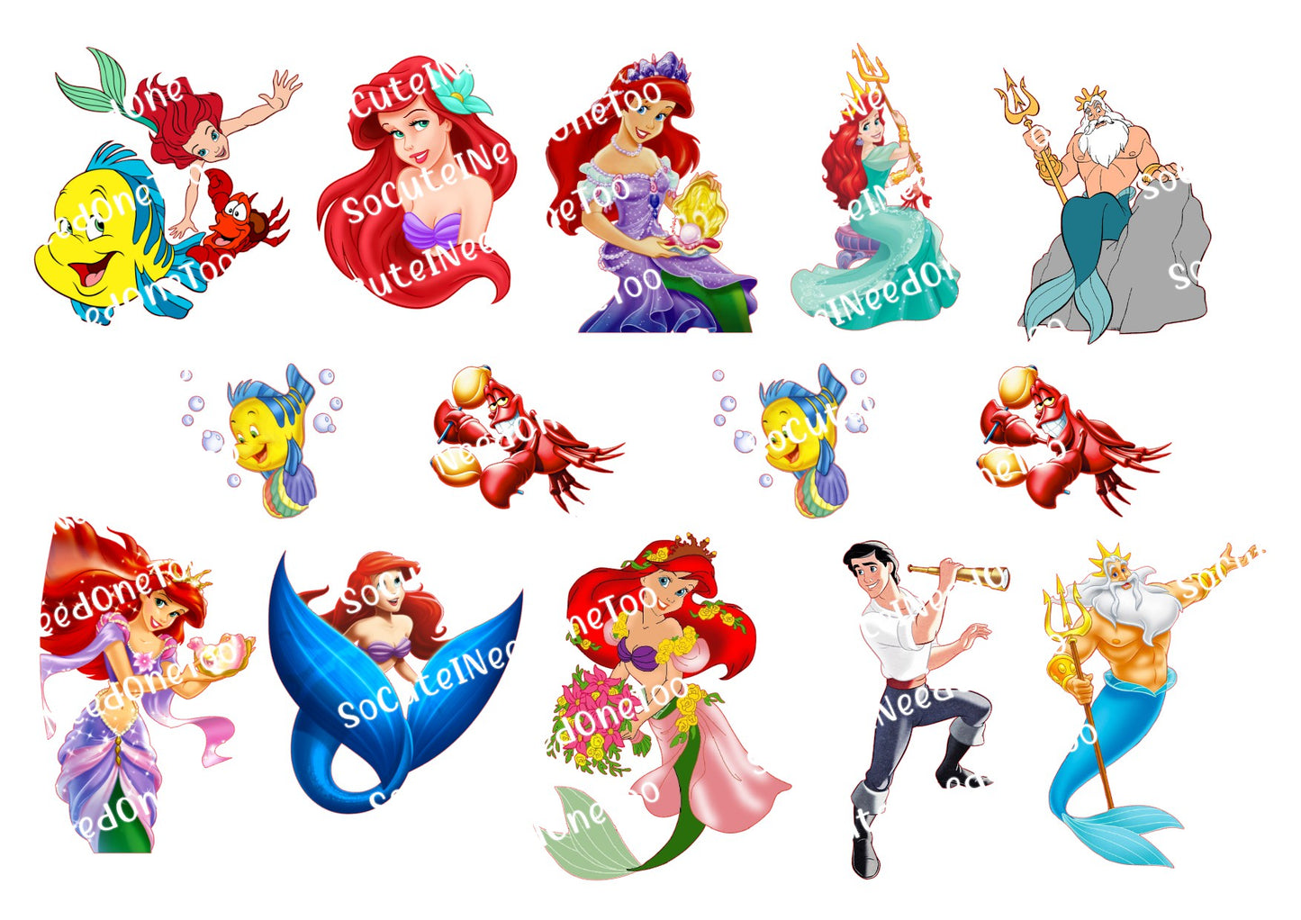 Calcomanías para toboganes acuáticos de La Sirenita n.º 3 