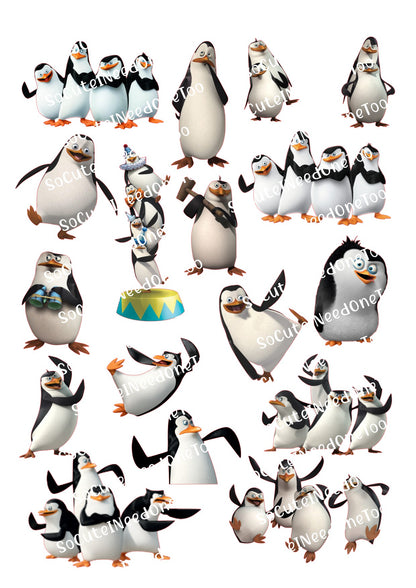 Madagascar Penguins Waterslide Decals – Skipper & Friends Designs for Kids Cups