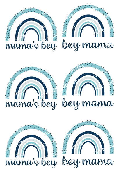 Mama & Mama's Boy Waterslide Decals - Matching Mother Son Decals for Tumblers