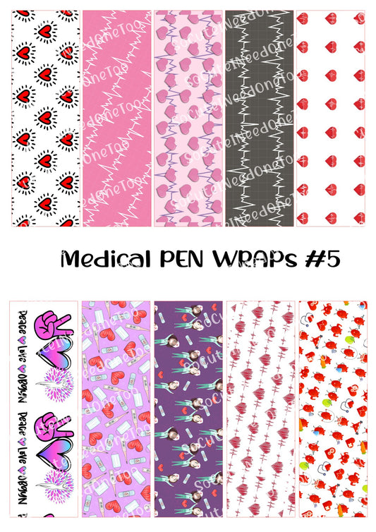 Medical Pen Wraps #5 – Nurse & Healthcare Designs for Bic Pens