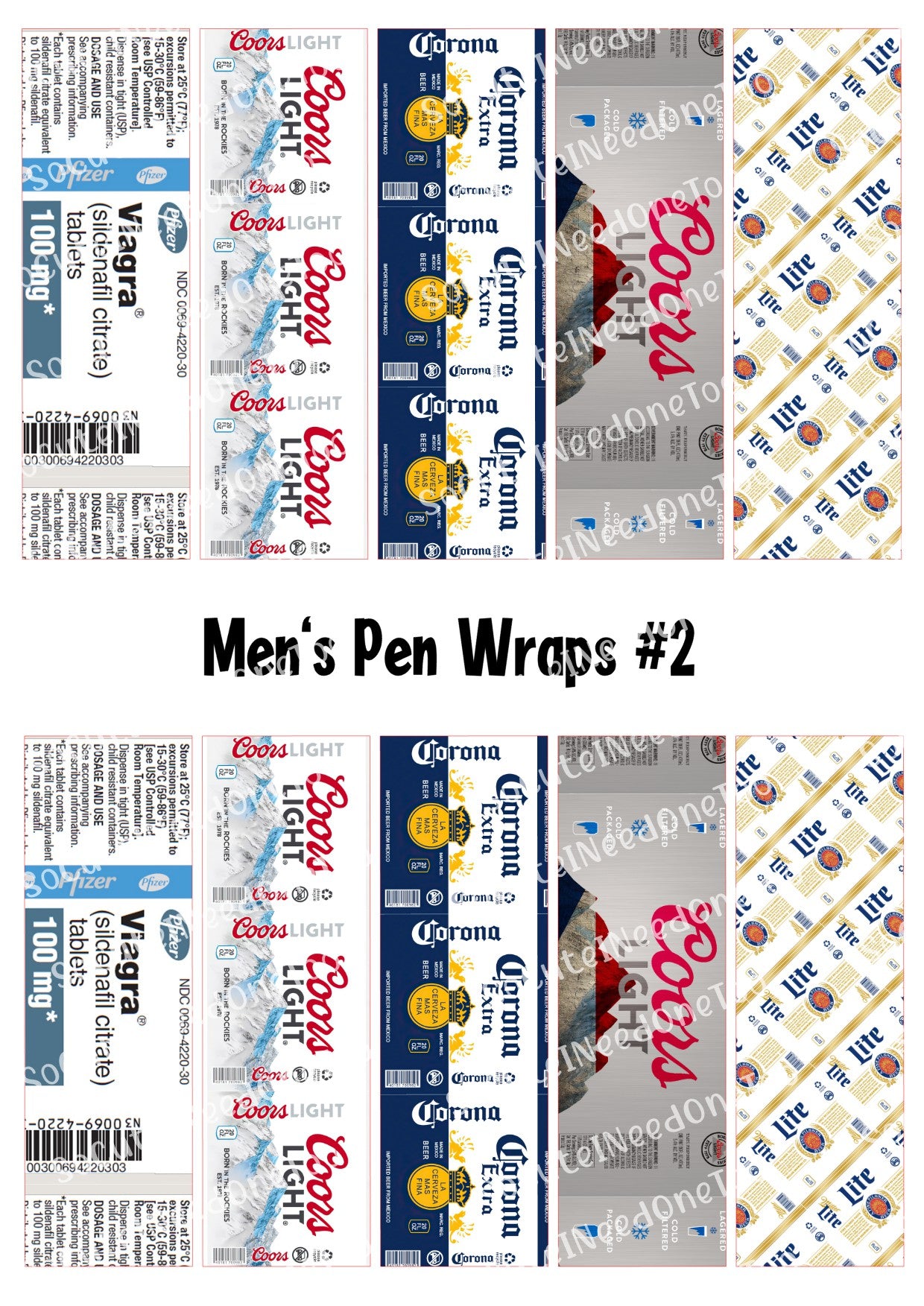 Men's Pen Wraps #2 – Masculine Bold Designs for Bic Pens
