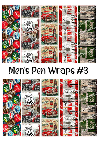 Men's #3 waterslide pen wrap designs – route 66 & outdoor designs for pens (photo 1 of 2)