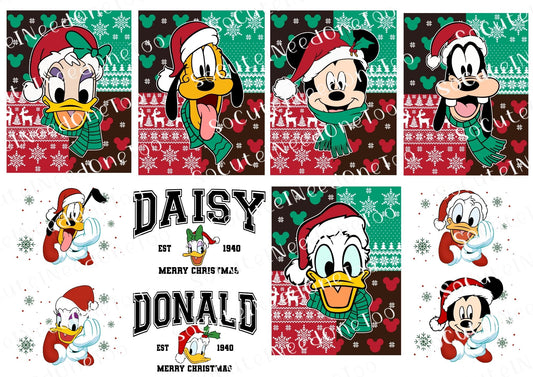 Mickey Christmas Waterslide Decals