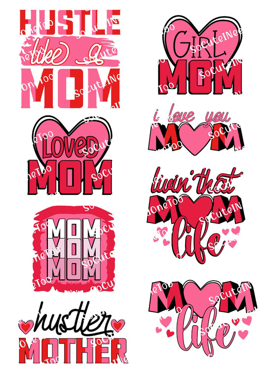 Mom Hustle #1 waterslide decal sheet – mom life sayings for tumblers
