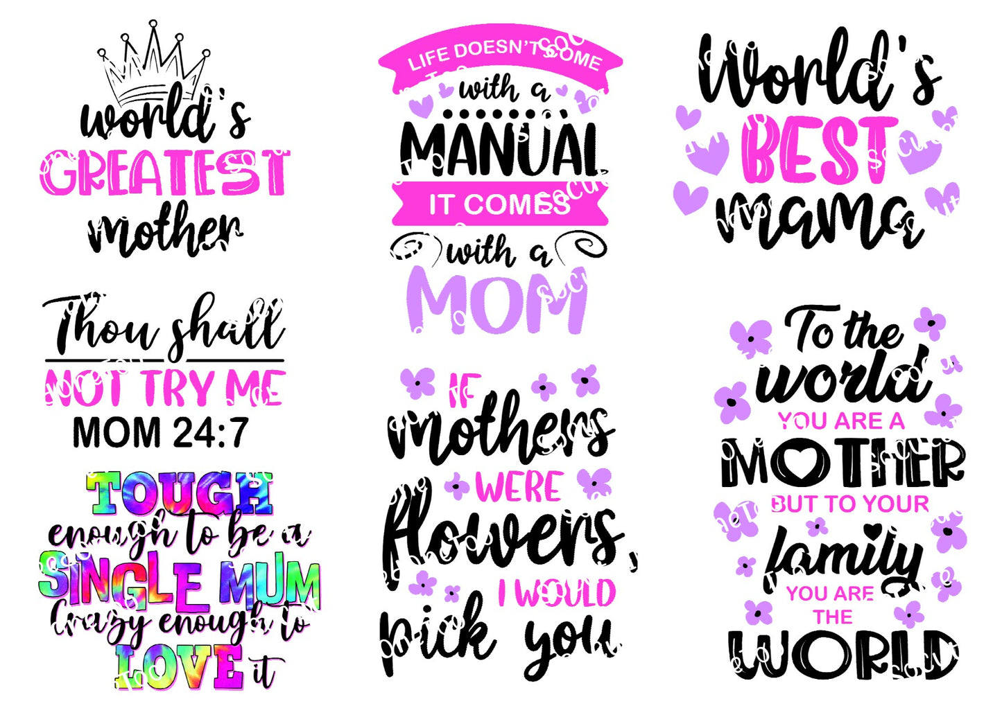 Mom's World's Greatest Waterslide Decals - Mother's Day Design