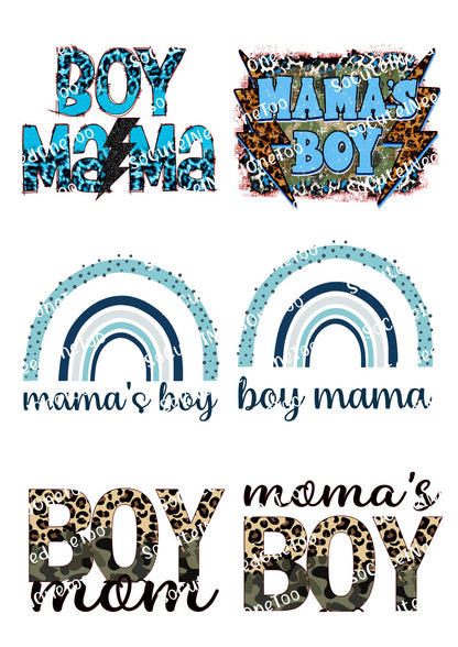 Mama & Mama's Boy Waterslide Decals - Matching Mother Son Decals for Tumblers
