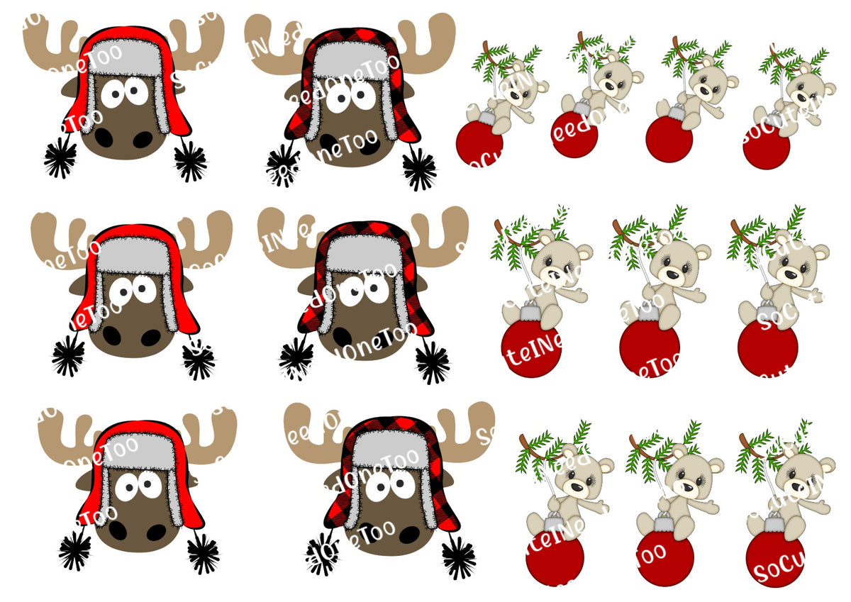 Moose Bomber - Calcomanías navideñas para toboganes acuáticos 