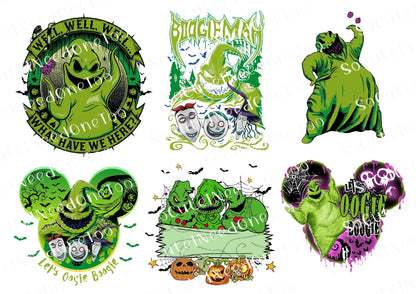 Oogie Boogie Waterslide Decals – Nightmare Before Christmas Villain Designs for Tumblers