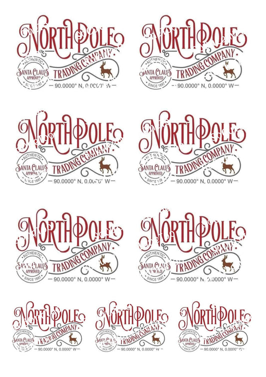 North Pole Trading Co. Waterslide Decals – Christmas Shop Designs for Tumblers