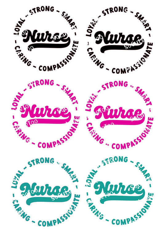 Círculo de enfermera sobre papel de agua transparente/blanco listo para usar 