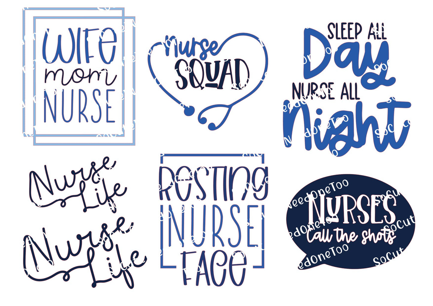 Nurse Waterslide Decals - Multiple Designs Available on Clear or White Background