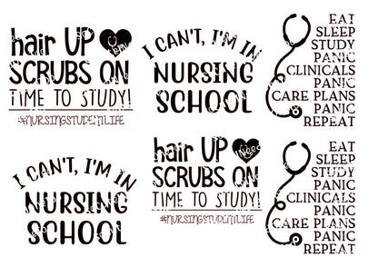Nursing School Waterslide Decals – Nurse & Student Designs for Tumblers