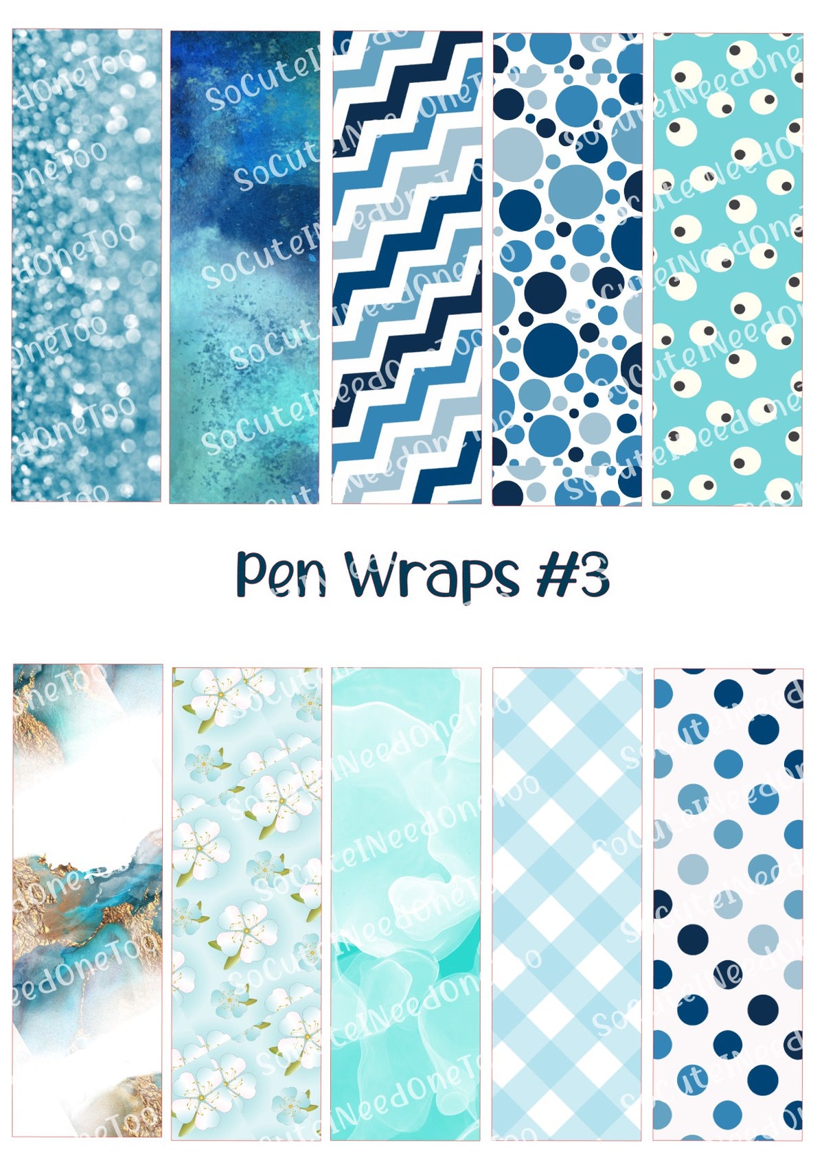 Pen Wraps Waterslide Designs #3 – Elegant Bic Pen Wrap Designs