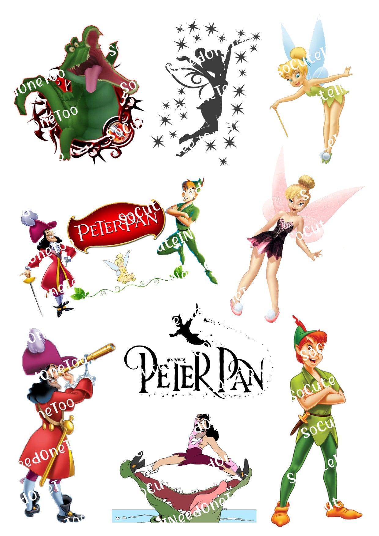 Peter Pan n.° 2 en papel para impresión al agua, listo para usar